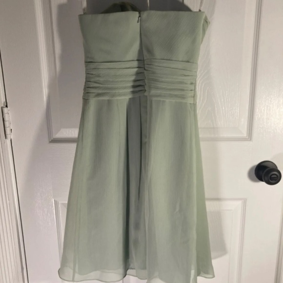 davids bridal bridesmaid/prom dress Meadow F14847 size 0 Strapless Light Green - Picture 3 of 4